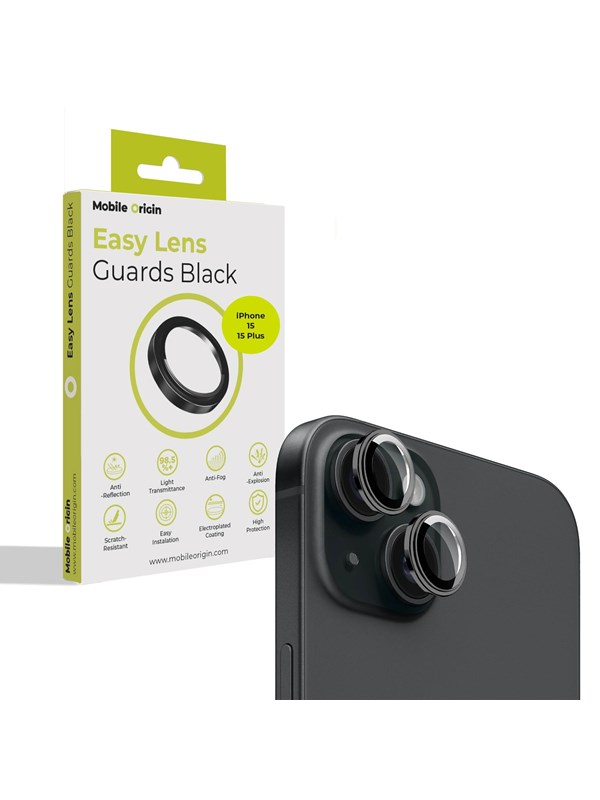 Mobile Origin Easy Lens guards - black - iPhone 15 / 15 Plus