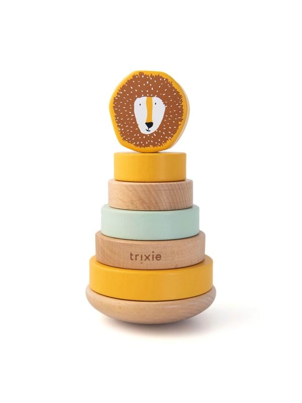 Trixie Houten Stapeltoren - Mr. Lion - Houten stacking toy - Educatief speelgoed - Voor Jongens & Meisjes - Leeuw