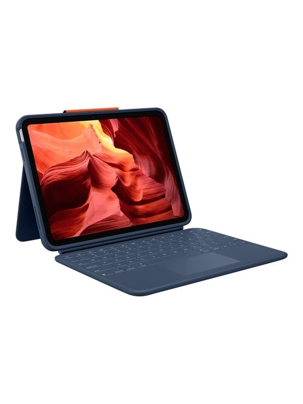 Logitech Rugged Combo 4 Touch - keyboard and folio case - with trackpad - classic blue Input Device - Keyboard and folio case - Noords - Blauw