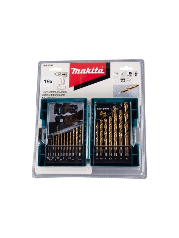 Makita B-67795 B-67795 Metaal-spiraalboorset 1.5 mm, 2.0 mm, 2.5 mm, 3.0 mm, 3.2 mm, 3.5 mm, 4.0 mm, 4.5 mm, 5.0 mm, 5.5 mm, 6.0 mm, 6.5 mm, 7.0 mm,