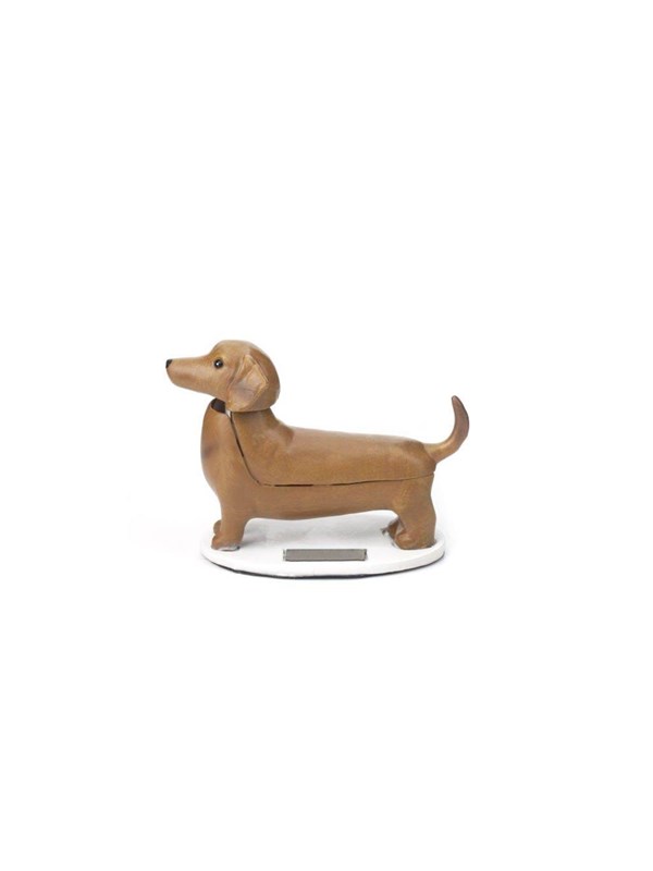 Kikkerland Solar Dachshund Boudewijn - Zonne-energie figuur - Teckel - Hond - Uniek cadeau