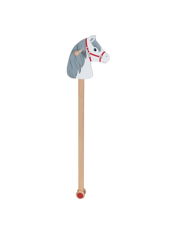 Stokpaard: KLEINE WOLK L99cm, met mogelijkheid om teugels te bevestigen, hout,  3+