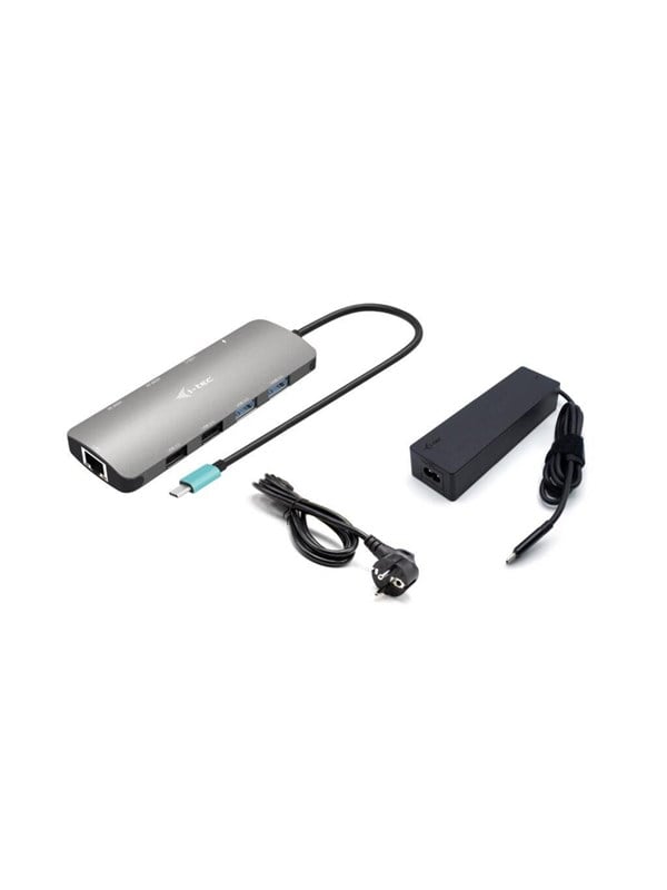 I-Tec USB-C Metal Nano 2x Display Docking Station with PD 100 W + Charger 100W