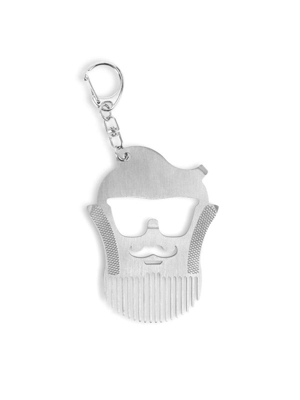 Kikkerland Beard comb tool - Pas / Creditcard tool - Baardkam - Met 6 funtionaliteiten - Cadeau voor hem