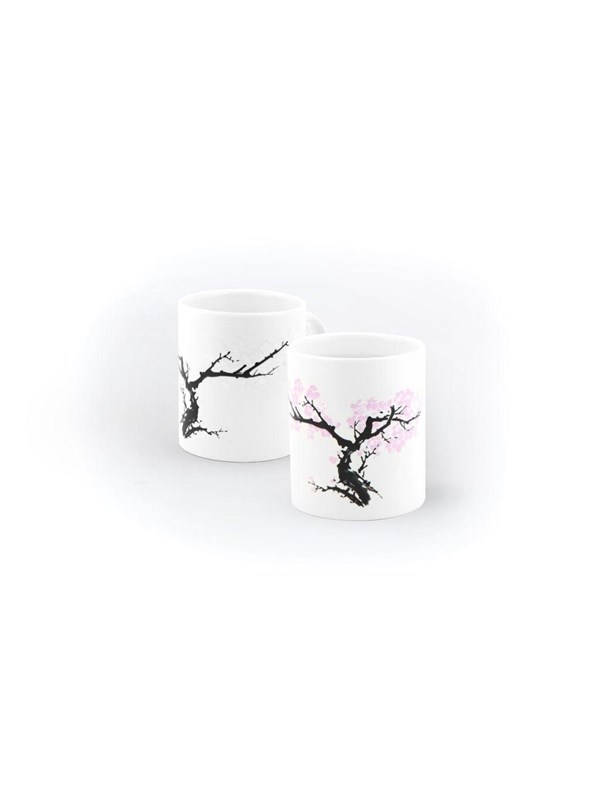 Kikkerland Bloesem Mok (warmte verkleurend) - Magische mok - Kan van kleur veranderen - Zwarte boom - Roze bloesemboom - Kersenbloesem - Japans – Sakura