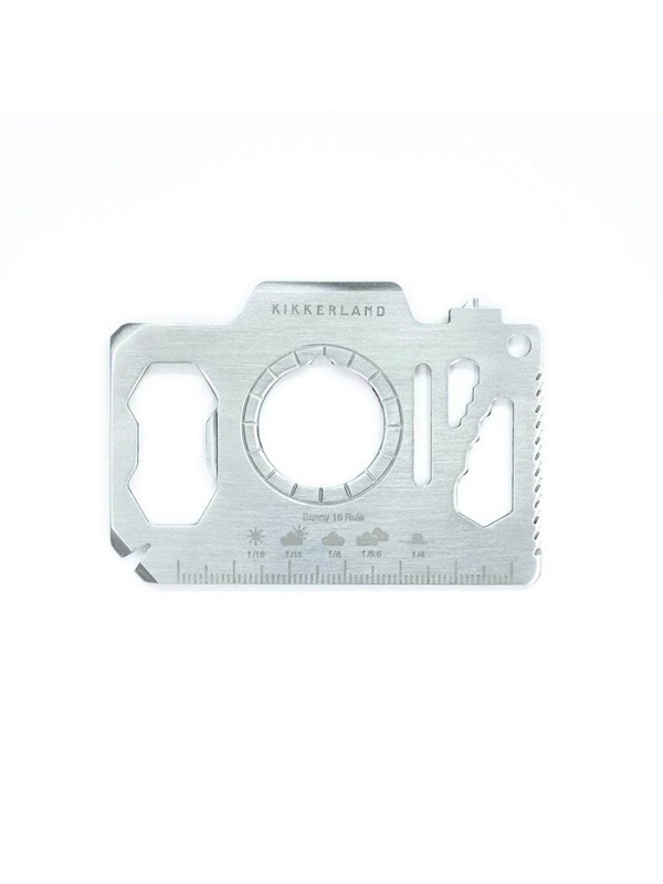 Kikkerland Camera Multitool - Met 13 functionaliteiten - Camera design - Roestvrijstaal