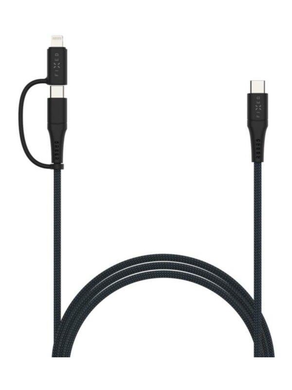 FIXED 2in1 Combo 60W - USB-C  USB-C / Lightning - 1.2m - Zwart