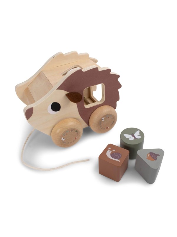 Filibabba Pull Along Toy - Henning the Hedgehog with Shape Sorter