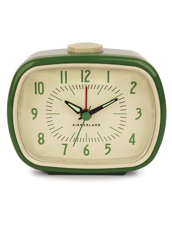 Kikkerland Vintage Retro Wekker Groen - Classic Alarm Clock - Slaapkamer accessoire - Klassiek ontwerp