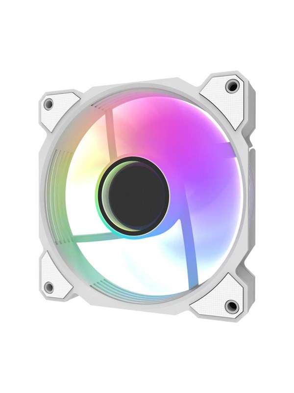 Darkflash DR08 3-in-1 Cooling Fan (White) - Case ventilator - 120mm - Wit met RGB-licht - 30 dBA