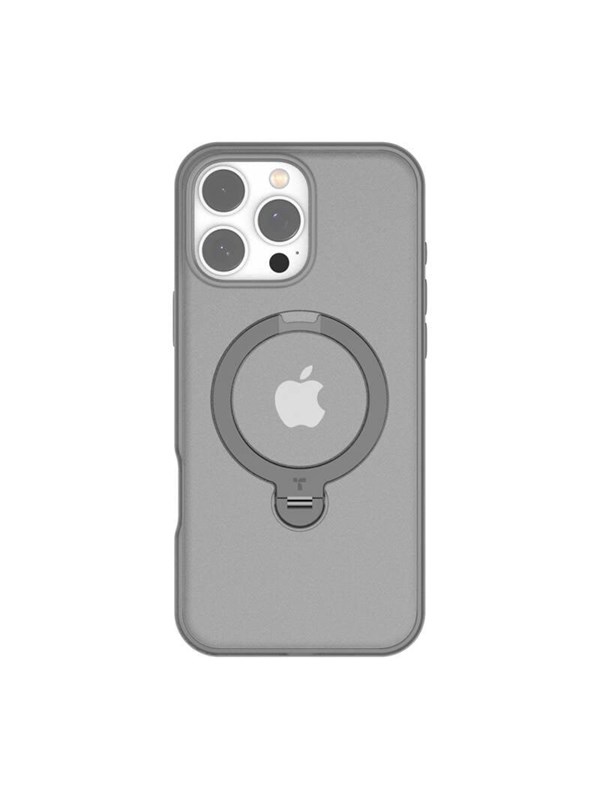 TORRAS UPro Ostand Spin Hoesje Geschikt voor Apple iPhone 16 Pro - Compatibel met MagSafe - 360° Draaibare Magnetische Standaard - Back Cover Kickstand Ring - Grijs