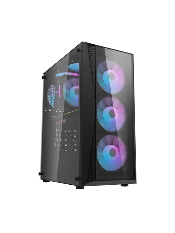 Darkflash DK352 Plus computer case + 4 fans (black) - Case - Miditower - Zwart