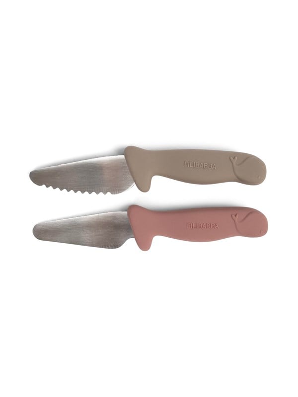 Filibabba Beginner's cutting knives - 2-pack - Warm Grey + R