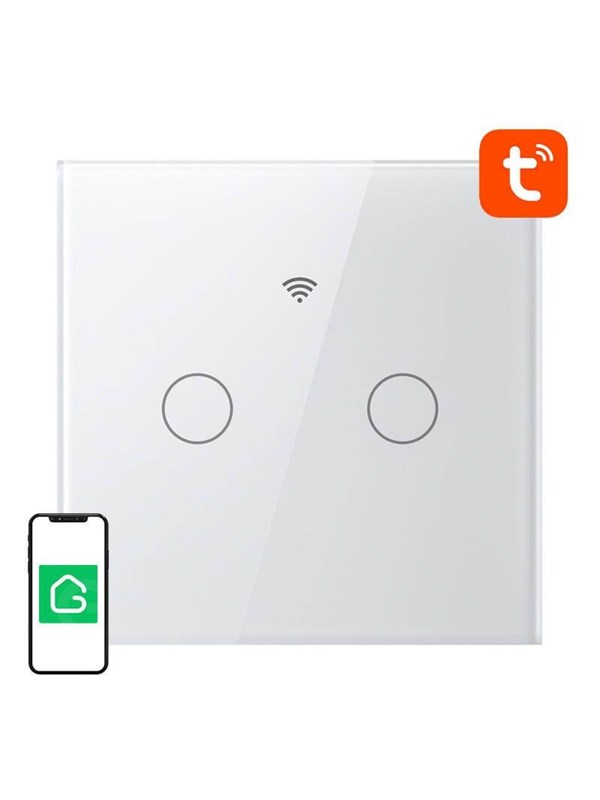 Slanke Double Touch Lichtschakelaar WiFi Tuya 10A
