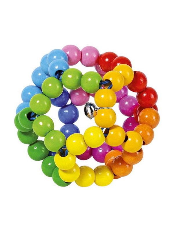 Goki Wooden Gripping Ring Ball Rainbow