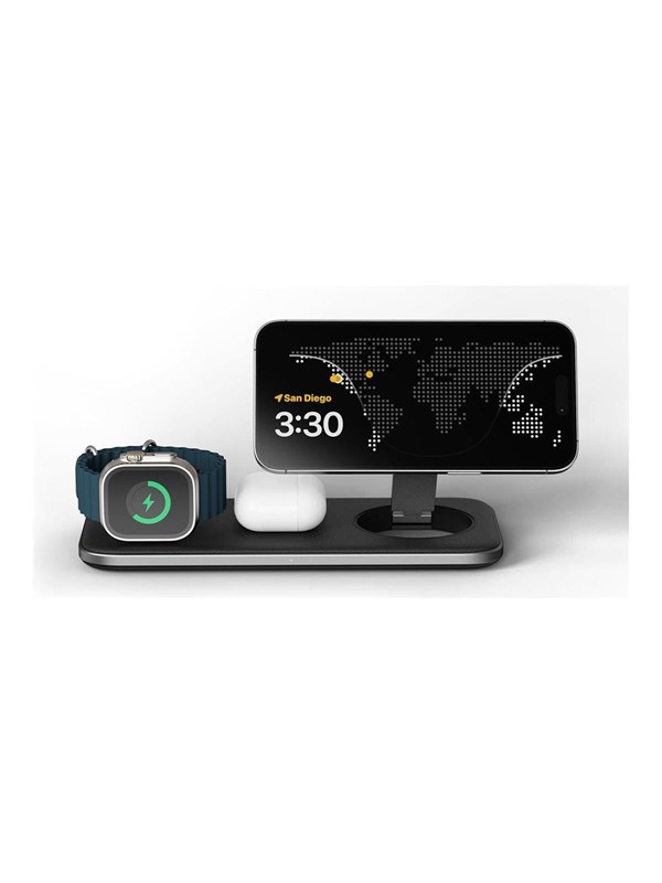 Satechi Qi2 Trio wireless charging pad - draadloze Qi2 lader - Grijs