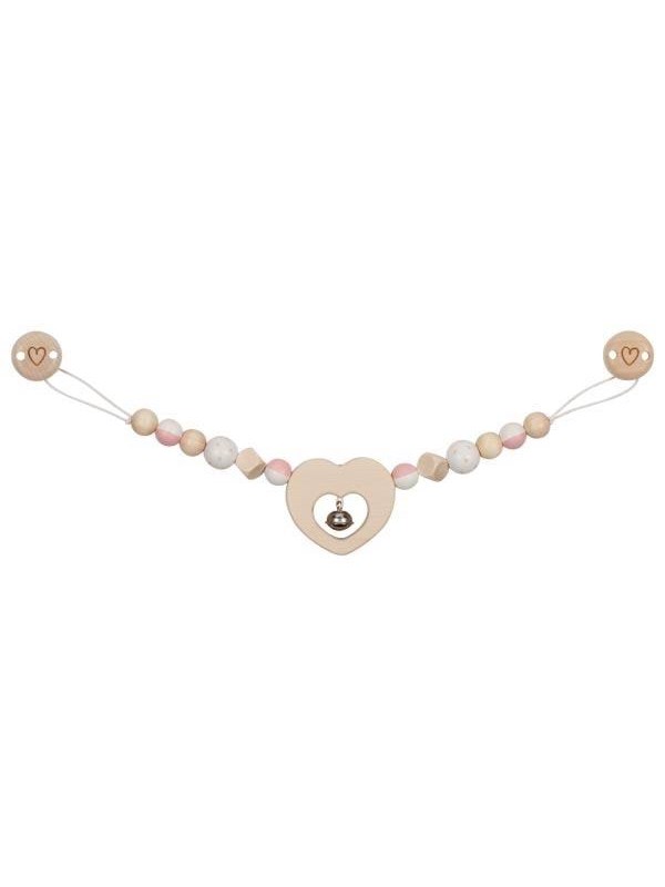 Goki Wooden Stroller Chain Heart with Clips