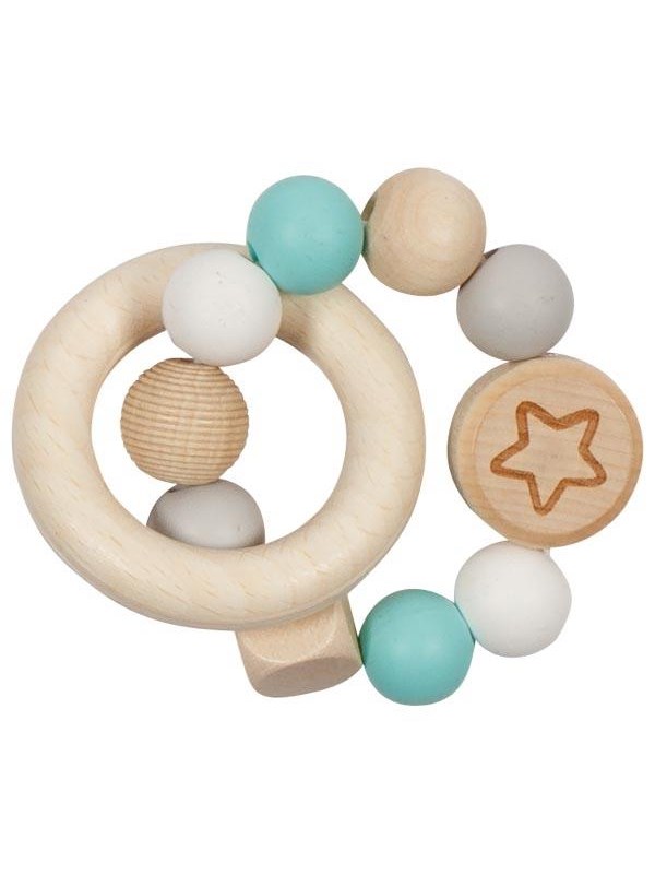 Goki Wooden Gripping Ring Star Light Blue