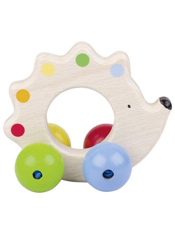 Goki Wooden Gripping Ring Hedgehog Color