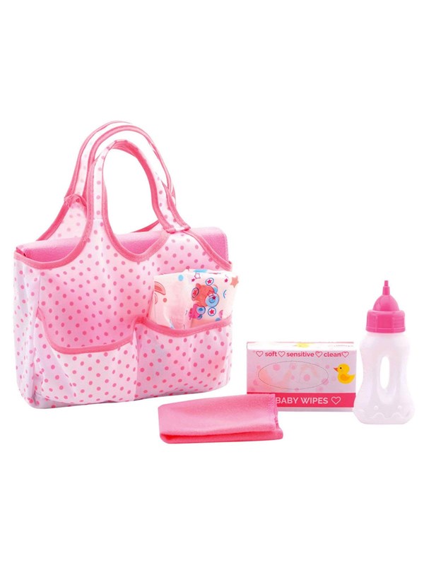 John Toys Baby Rose Luiertas voor pop - Met accessoires en verschoonkussen