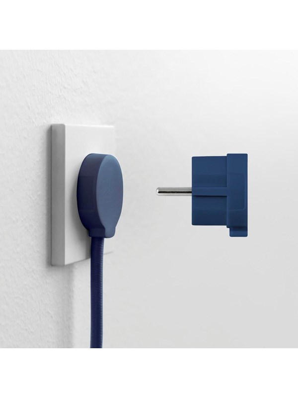 NORM F Platte Stekker, Mat Blauw (Schuko-standaard)