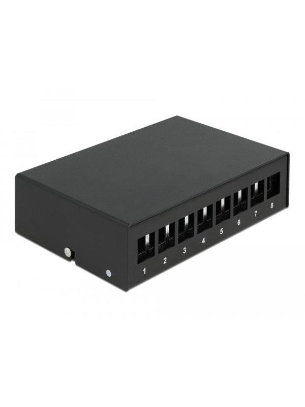 DeLOCK Keystone Patch Panel 8-Port Black