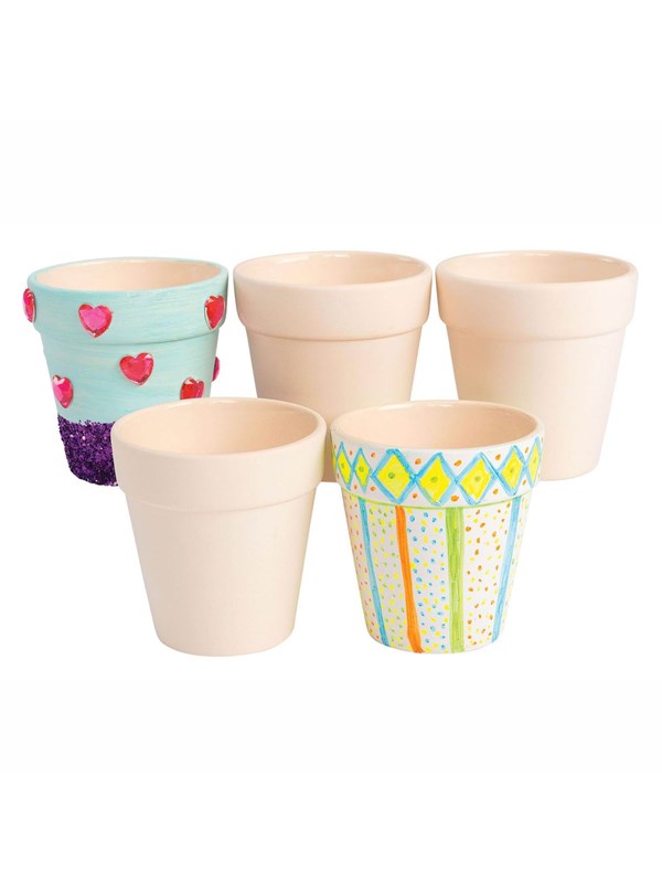 Colorations Bloempot Keramiek knutselset - Versier je eigen plantenpotten - Set van 12.