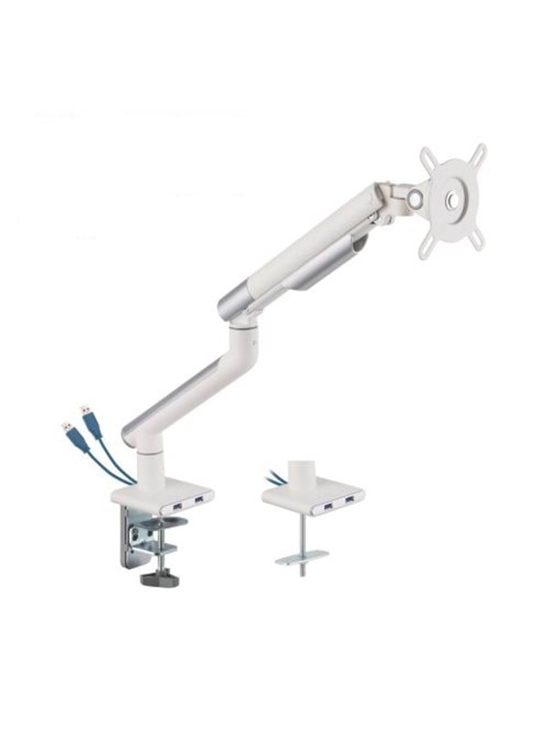 DUTZO Monitor arm voor 1 monitor (17"-32") - Slim USB editie (Wit)