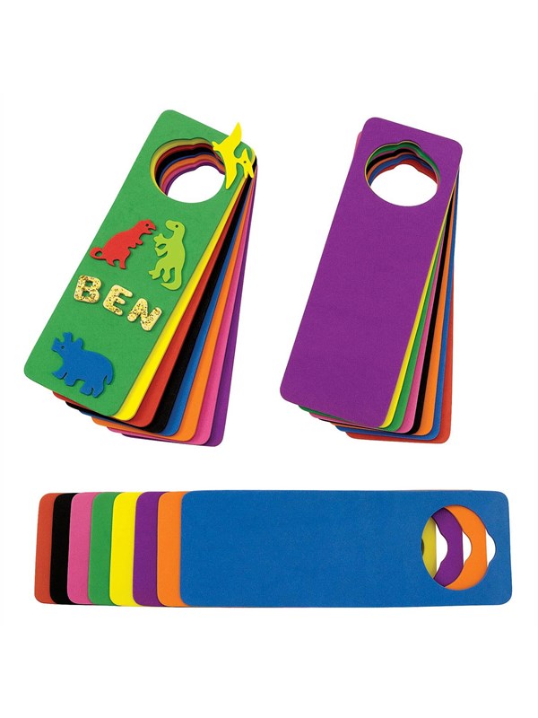 Colorations foam deurhanger knutselset - 24 stuks - multi kleuren.