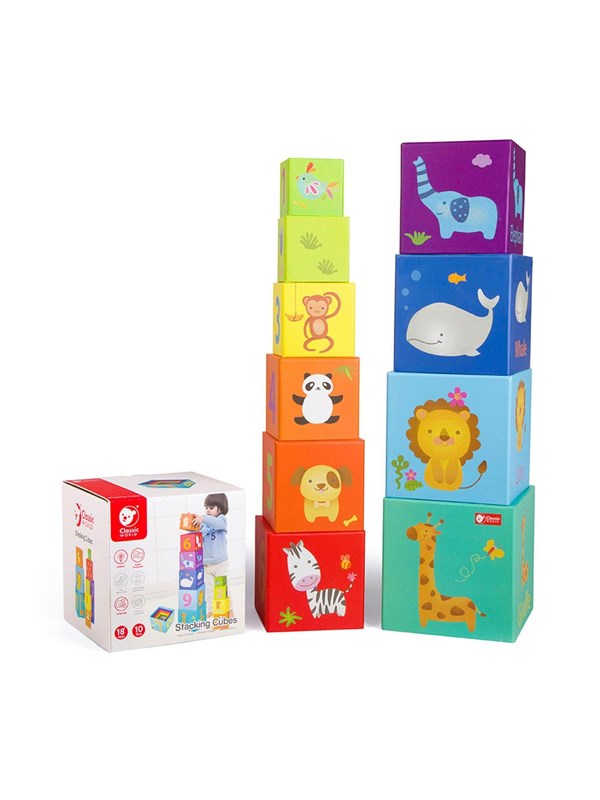 Classic World - Stacking Blocks Numbers and Animals 10pcs.