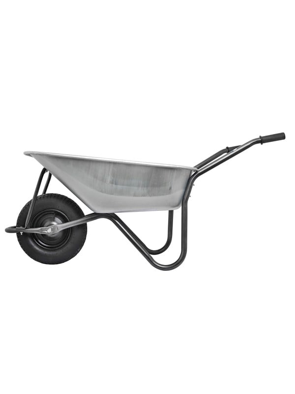 Home>it Home it® builders wheelbarrow with pneumatic rubber wheel and hammered finish 110 litres