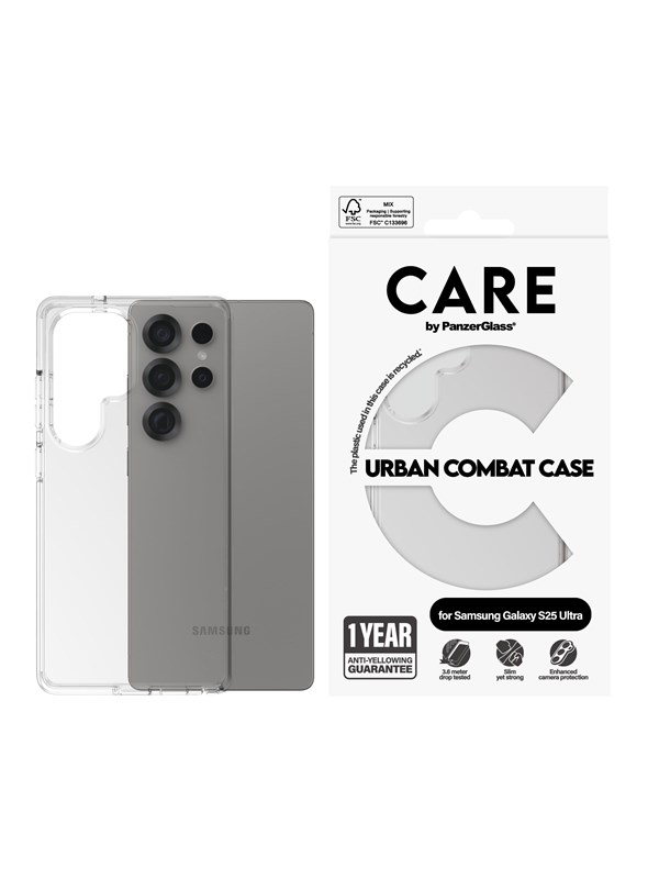 CARE by PanzerGlass Flagship Case Transparent Urban Combat w. Clear Frame Samsung Galaxy S25 Ultra