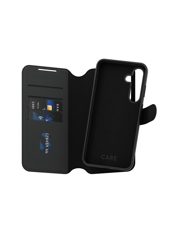 CARE by PanzerGlass Tango 2 in 1 Wallet Case geschikt voor MagSafe geschikt voor Samsung Galaxy S25 Plus - Black