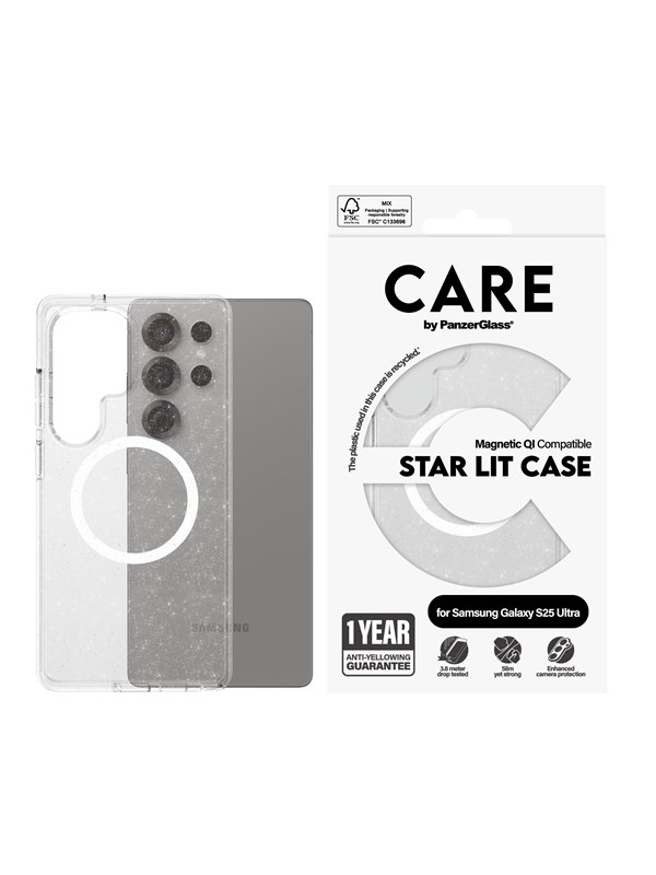 CARE by PanzerGlass Flagship Case Urban Combat Star Lit w. White QI Compatible Samsung Galaxy S25 Ultra