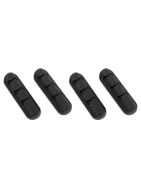 DUTZO Kabelhouders - 3 gaten - verpakking van 4 stuks - zwart