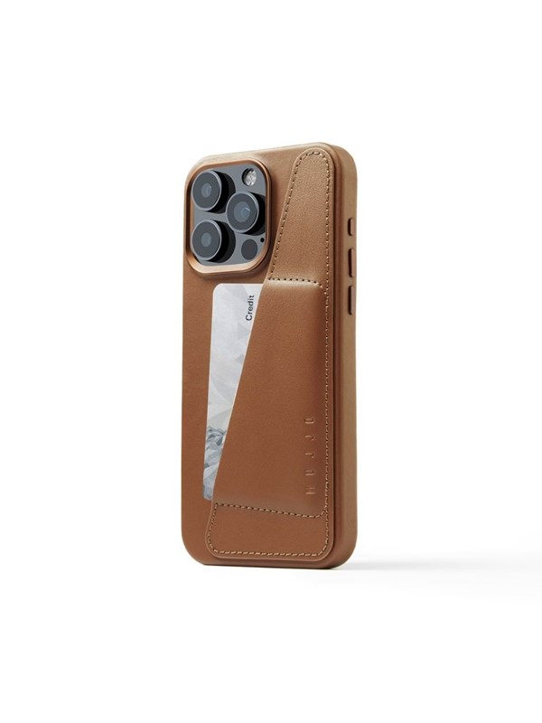 Mujjo - Full Leather Wallet geschikt voor iPhone 15 Pro Max - bruin