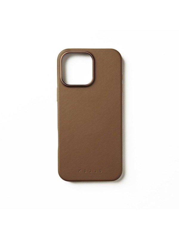 Mujjo - Full Leather Mag Case geschikt voor iPhone 16 Pro Max Hoesje - tan brown | tan brown