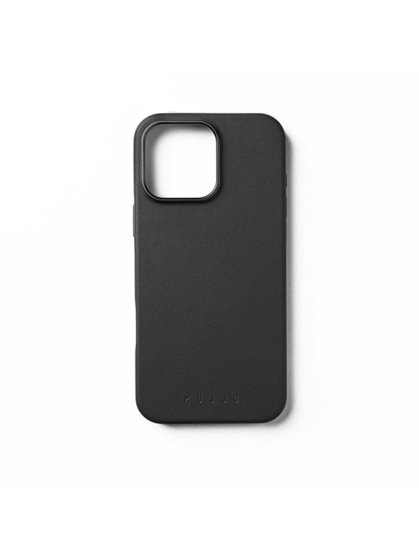 Mujjo - Full Leather Mag Case geschikt voor iPhone 16 Pro Max Hoesje - zwart