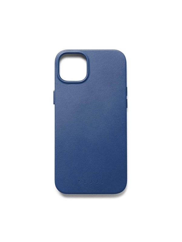 Mujjo Full Leather Case with MagSafe for iPhone 14/15 Plus - Monaco Blue