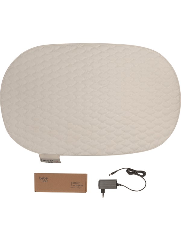 BabyDan BebeJou Heated Changing pad Quilted Waves Off Whi