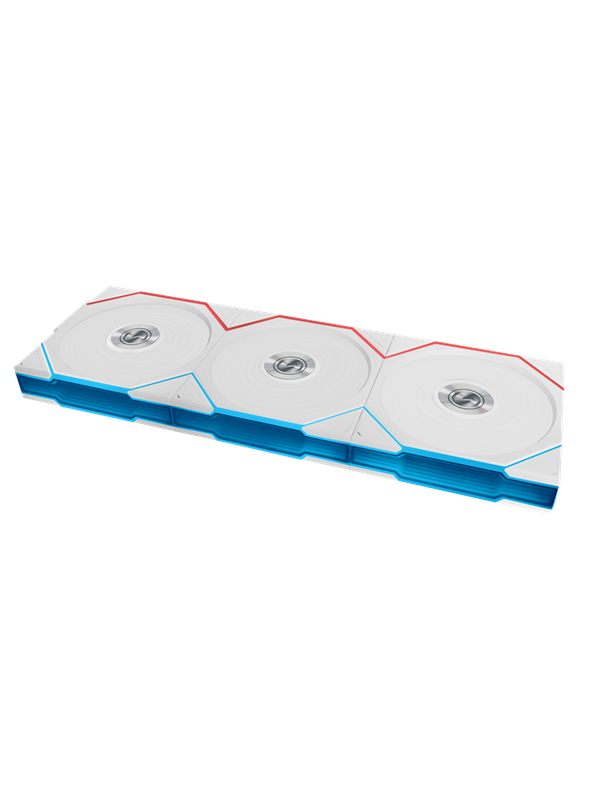 Lian Li UNI FAN TL Wireless Reverse 3-pack - Case ventilator - 120mm - Wit - 33 dBA