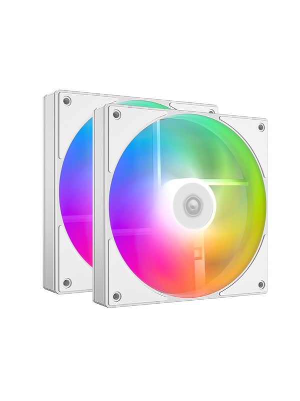 ID-Cooling AS-140-ARGB-W (2-pack) - Case ventilator - 140mm - Wit met RGB-licht - 25 dBA
