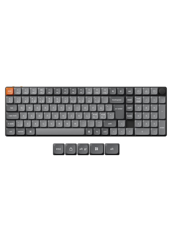 Keychron K17 MAX Wireless Tri-Mode Hot Swap QMK/VIA Gateron Low Profile Red - Gaming toetsenbord - Noords - Zwart