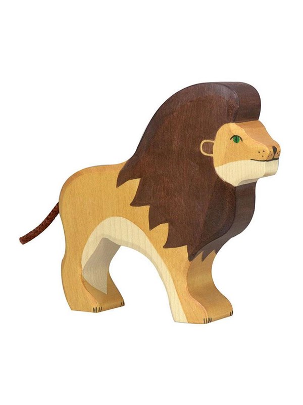 HOLZTIGER Wildernis - Leeuw - 15X3X13Cm - Houten Figuur - Handgemaakt