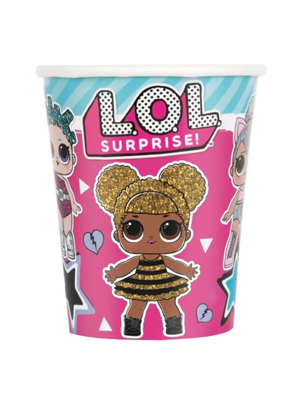 Haza L.O.L. Surprise! bekers - kartonnen feestbekers 8 stuks 266ml.