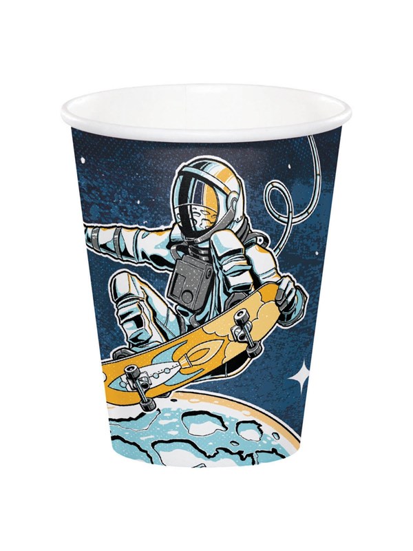 Haza astronaut feestbekers karton 8 stuks space party 250ml.