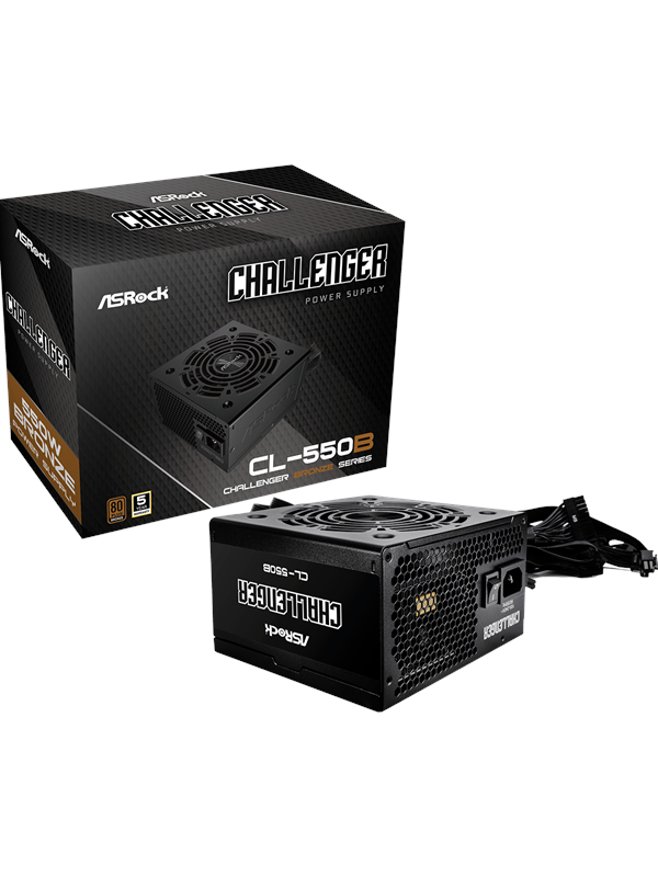 ASRock CL-550B Voeding - 550 Watt - 120 mm - ATX 3.1 - 80 Plus ja