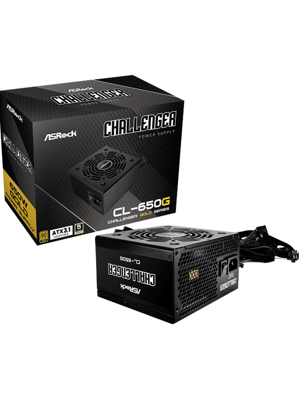 ASRock CL-650G Voeding - 650 Watt - 120 mm - ATX 3.1 - 80 Plus 80 PLUS Gold