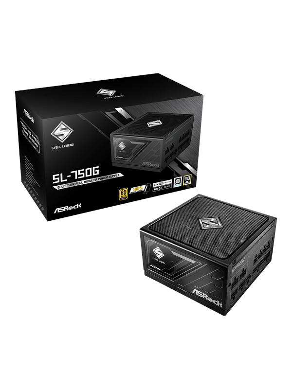ASRock SL-750G Voeding - 750 Watt - 135 mm - ATX 3.1 - 80 Plus 80 PLUS Gold