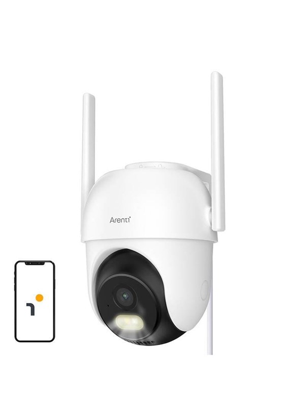 Arenti OP1 Beveiligingscamera Nachtzicht Voor Buiten - 4MP - Beweegbaar - Dual-Band Wifi - Draadloos - Full360° bewaking - Geen Blinde Vlekken - Geen Maandelijkse Kosten - HD - Besturing via App - Waterdicht - Onvif
